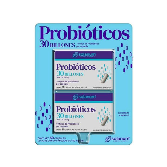Probioticos 30 Billones - 60 Cápsulas Twopack